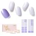 NAILOG Semi Cured Gel Nail Strips 34 pcs Salon-Quality Gel Nail Stickers Long Lasting Nail Wraps for Women with Soft Gel Finish Lavender Purple & Shimmer Swirl Lavender Mist