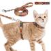 Cat Harness and Leash Set Geometric Pattern Escape Proof Adjustable for Kitty Outdoor Walking Orange