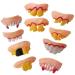 Zceplem 5 PCs fake teeth funny |Gnarled teeth gag teeth ugly teeth string tricks Halloween costume decoration party gifts props for false lazy teeth 5 PCs single attribute