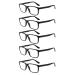 Kerecsen 5 Pack Reading Glasses for Men and Women Readers with Spring Hinges Fashion Eyeglasses Black 2.0 x