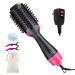 Hair Dryer Brush 4 in 1 Hair Dryer Styler Volumizer for Women Negative Ion Hot Air Brush with Hair Clips Massage Comb and Storage Bag for Fast Drying Straightening Curling