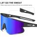 HAAYOT Polarized Cycling Sunglasses for Men Women - 5 Interchangeable Lenses - Black Frame & Blue Lens - Buy Online on GoSupps.com