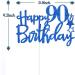 Tenhaisi Gilttery Navy Blue Happy 90th Birthday Cake Topper 90 Cake Topper for Women or Men Cheers and Beers 90 Years Loved Party Sign 90 Fabulous Birthday Party Supplies - Buy Online on GoSupps.com