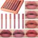 Fasurid Lipstick for Women  Liquid Matte Makeup Set  6Pcs Long-Lasting Wear Non-Stick Cup Not Fade Waterproof Velvet Lip Gloss Kit  Lip Makeup Gift Sets for Girls Mothers Nude Color