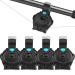 4PCS Fishing Bite Alarm, TSV LED Fishing Bite Sound Alarm Indicator, Sensitive Electronic Sound Bite Alert Bell With LED Light, Adjustable Volume Bells Clip On Fishing Rod Daytime Night Outdoor