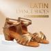 SWDZM Girls Latin Dance Shoes - Satin Suede Sole, Ballroom Salsa Tango Professional Dance Shoes - Beige-202, Size 13.5 Little Kid - Buy Online on GoSupps.com