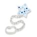 NUK pacifier chain with clip | for pacifiers with ring | stable and shatterproof | blue stars