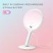 COSMIRROR Lighted Makeup Mirror | 3 Colors Dimmable LED Lights | 1x/5x Magnification | Cordless Rechargeable Handheld Mirror - White - Buy Online on GoSupps.com