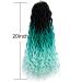 Ouyafei 20 Wavy Faux Locs Braids Crochet Hair 5-Pack - Ombre Green Goddess Locs Synthetic Extensions | 1B/Green/Light Green - 500g Lot - Buy Online on GoSupps.com