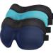AMAZKER Sleep Mask Invisible Alar Deep Orbit 3D Eye Mask Ultra Lightweight & Comfortable Sleeping Mask for Travel Nap Shift Works Black & Blue