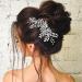 Rhinestone Wedding Hair Comb with Leaf Bead Design - Crystal Bridal Headpiece for Bride and Bridesmaids (Silver) - Buy Online on GoSupps.com