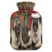 Cute Christmas Pug Puppy Dog Hot Water Bottle with Soft Fleece Cover 2 Liter Large Hot Water Bag for Hot and Cold Compress