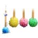 4pk 15 Long Wooden Handle Back Scrubber Bath Shower Mesh Sponge Exfoliating Body Brush Wash Nylon Puff Spa