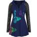 Bigfanshu Women's Long Sleeve Butterfly Printed Hoodie Tops Lace Blouse Female Clothes Colorful Plus Size Pullovers Blue - Buy Online on GoSupps.com