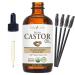 Organic Castor Oil 4oz - USDA Certified, 100% Pure for Eyelashes, Eyebrows, Hair Growth - Skin Moisturizer & Hair Treatment - Buy Online on GoSupps.com
