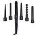6 in 1 Curling Iron Set Multi-Functional Curling Iron 0.35 to 1.26 inch Interchangeable Ceramic Hair Tubes Includes Heat Resistant Gloves Suitable for All Hair Types 6 Different Sizes Good Gift Item