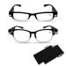 Reading Glasses with Lights and Magnifier Lighted Reading Glasses Bright LED Readers with Lights Built in LED Magnifying Eyeglasses Nighttime Reader Eyewear Unisex Clear Vision Lighted Eye Glasses+150