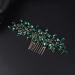 Jumwrit Rhinestone Bridal Hair Comb for Wedding - Handmade Hair Accessory for Bridesmaid Women Girls in Green - Buy Online on GoSupps.com