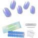 NAMICO Semi Cured Gel Nail Strips 20 pcs Gel Nail Stickers  Glaze Gel Nail Strips  Easy to Use Long Lasting Salon Quality Nail Wraps  Includes Prep Pads  Nail File & Wood Stick (Meteor)