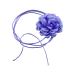 Southjieling necklace with 3D rose trailer versatile collarbone chain fashionable simulated flower collar rose-shaped accessory violet
