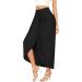 Sanahy Women's Black Wrap Maxi Skirt - Casual Boho Summer Beach Style - Buy Online on GoSupps.com