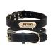 Tagme personalized dog collar made of leather with engraved name and telephone number/dog collar made of real leather for small dogs/black S (1 -pack) black
