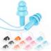 AMMON Ear Plugs 12 Pair Silicone Ear Plugs Reusable Earplugs for Sleeping Moldable Ear Plugs for Snoring Noise Cancelling Wax Earplugs for Swimming  Airplane  Shooting  22dB Highest NRR (Colorful)