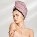 Quick-Dry Hair Towel Wrap | Button Towel Turban | Pink Stripes - Perfect for Fast Hair Drying - Buy Online on GoSupps.com
