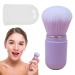 Retractable Blush Brush Small Foundation Brush | Retractable Foundation Brush Compact Makeup Brush Soft with Lid for Powder Foundation Blush purple