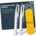 Ipetboom Stainless Steel Nose Hair Clip & Scissors Set | Portable Nasal Hair Trimmer & Facial Razors for Men & Women - Yellow 9.8x2.9cm - Buy Online on GoSupps.com