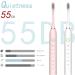 KLiHDSM Electric Toothbrush 2 Pack with 8 Brush Heads, 6 Modes - Black+Pink - Buy Online on GoSupps.com