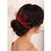 Kercisbeauty Red Crystal Beads Hair Comb for Wedding Brides Bridesmaid Special Occasion Women and Girls Hair Accessories Collection - Buy Online on GoSupps.com