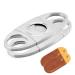2 Pack Cigar Cutter with Protective Cover Stainless Steel Pocket Cigar Tool for Most Cigars (Silver)