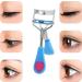 Stainless Steel Eyelash Curler Set with Wide Angle Comb - Black Blue - 2 Pcs - Buy Online on GoSupps.com