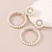 Chargances Boho Baroque Round Pearl Hoop Dangle Earrings with Crystal Accents - Gold | Fashion Stud Earrings for Women and Girls - Buy Online on GoSupps.com