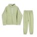 Jogging suit women leisure attraction two -part hooded sweater jogging pants women training suit set 2 partial women sports suit set sportswear outfit leisure access sportswear long arm pants suit green XL
