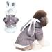 ANIAC Small Dog Bunny Ears Hoodies Cat Rabbit Outfit Warm Puppy Clothes Pet Cold Weather Coat with Hat Hooded Winter Jacket for Cats Dogs(Small, Grey-2) Small Grey-2
