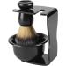 Ankroyu 3-Part Professional Men's Razor Brush Holder Set - Premium Black Nylon Shaving Set for Men - Buy Online on GoSupps.com