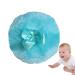 Furry Powder Puff Ultra Soft Round Makeup Powder Puff with Ribbon Bow - Dry Makeup Tool Body Powder Applicator for Baby Kid Adult Blue