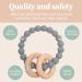 Windsor Teether & Rattle - Silicone Teething Toy & Wood Rattle for Babies - Grey | BPA & Phthalate Free - Buy Online on GoSupps.com