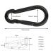 4 Inch Black Steel Carabiner Clip Spring Snap Hook - Heavy Duty 10x100mm, 2pcs for Hammock, Punching Bags, Swing Chairs - Ideal for Gym Equipment, Camping, Hiking - Buy Online on GoSupps.com