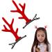 Christmas Antler Hair Clip - Dragon Horn Hair Ornament Antler Hair Accessories Antlers Ears Barrettes for Women Girls Family Puchen Red Antlers - Buy Online on GoSupps.com