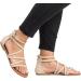 Orthopedic Women's Flat Flip Flops - Beige, Size 5.5 | Cross Straps, Comfy Toe Corrector, Lightweight Beach Sandals for Plantar Fasciitis - Buy Online on GoSupps.com