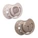 LOVI Dynamic Pacifier 3-6 Months Silicone BPA-free Hey Collection 2 Pack Brown 3-6m