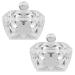 2 pieces of clear nail art acrylic liquid powder dappen shell glass shell nail crystal bowl glass nails cup glass dapping dish glassware with glass lids for acrylic fluid and powder