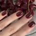Mouyouglow Press on Nails Kurz Squoval cherry red glossy fake nails artificial nails with nail glue Cherry Red Solid Artificial fingernails Q29