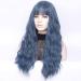 FVCENT 27 Long Blue Curly Synthetic Wig with Bangs for Women and Girls - Charming Styles for Every Occasion - Buy Online on GoSupps.com