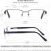 Men's Premium Multifocus Blue Light Blocking Reading Glasses | MIssfive Progressive Metal Frame | Gunmetal-Blue | 2.5x - Buy Online on GoSupps.com