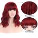 Buy Beron 35.6 cm Wine Red Short Curly Synthetic Wig with Pony & Wig Cap - Perfect for Women & Girls | International Shipping Available - Buy Online on GoSupps.com