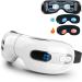 fmlave Eye Massager with Heat and Cooling for Migraines Dry Eyes Dark Circles  Rechargeable Bluetooth Music Heated Eye Mask Massager Improve Sleeping Great Gifts for Woman and Man Premium White